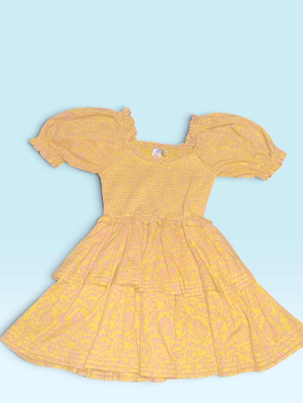 Cleobella Smocked Luna Ruffle Mini Dress Camellia Print Size M MSRP $208 - Picture 3 of 6
